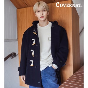 커버낫 TXT수빈 떡볶이코트 오버핏 체크후드 더플코트 남녀공용