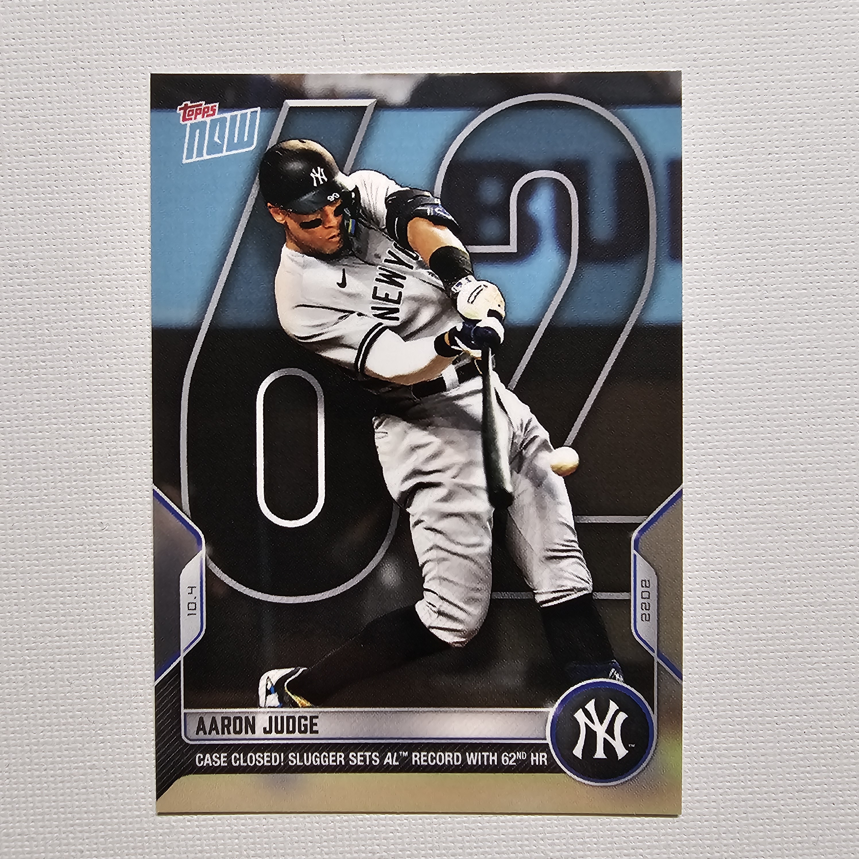 2022 Topps Now /91685 Aaron Judge #1012 애런 저지 62홈런 야구카드 / MLB-37