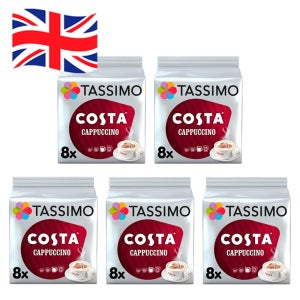 [영국발송] 8캡슐 5팩 40회분 타시모 코스타 카푸치노 Tassimo Costa Cappuccino Coffee Pods