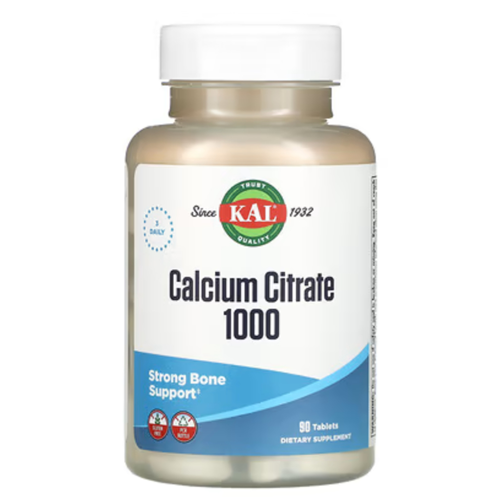 KAL <b>칼슘 시트레이트 1000mg</b> 구연산칼슘 90정