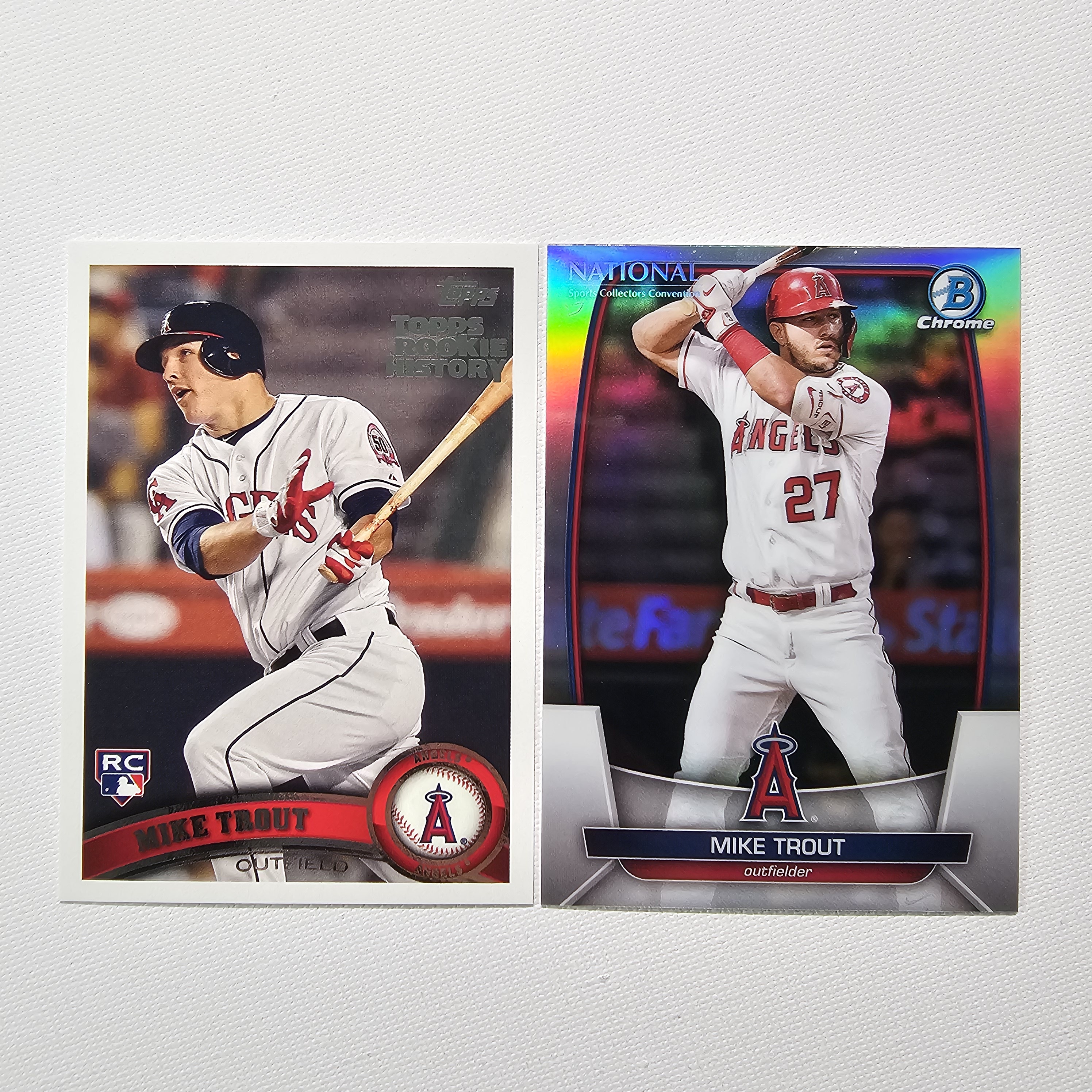 2018 Topps Archives Topps Rookie History National Bowman Chrome Mike Trout 마이크 트라웃 2장 일괄 / MLB-44