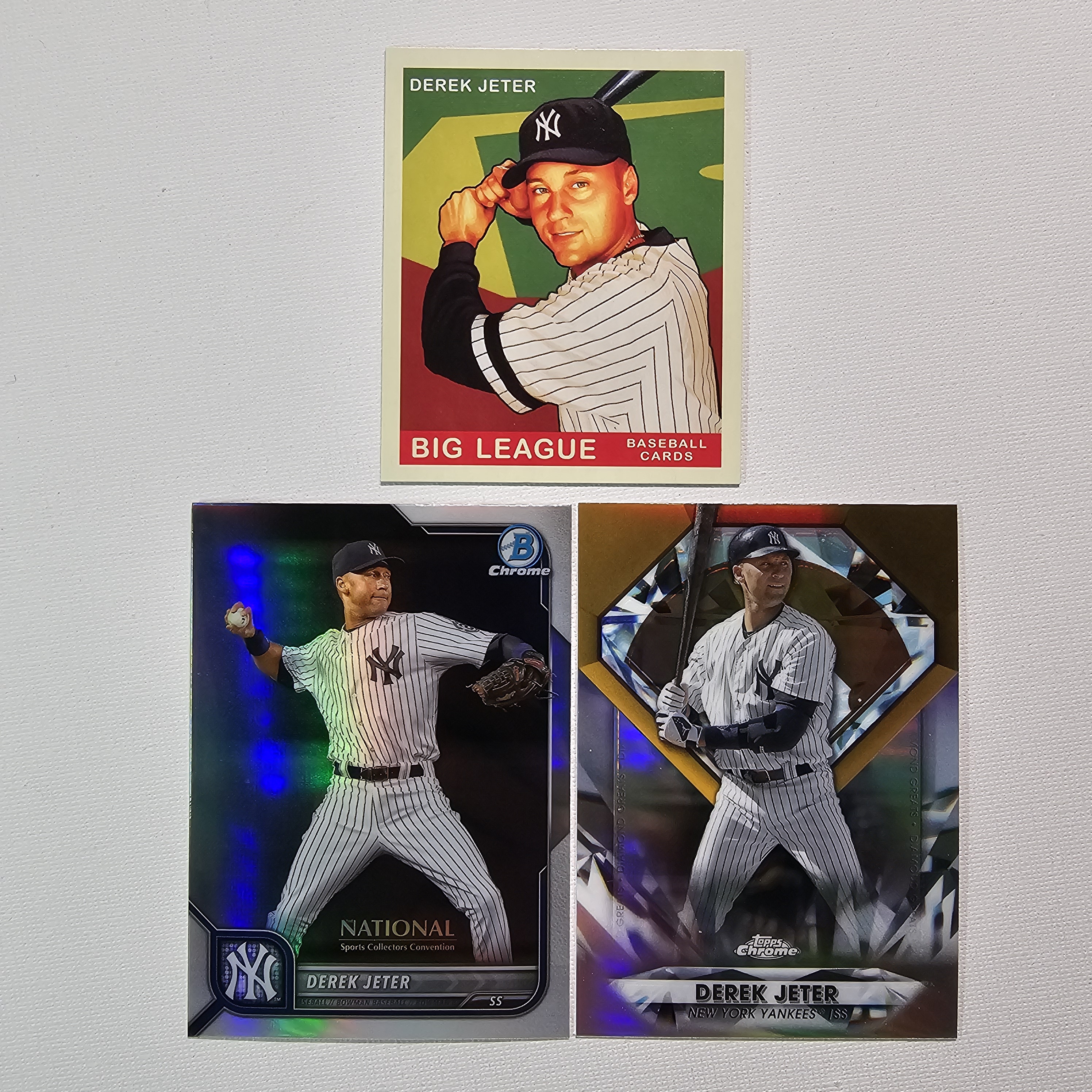 2022 National Bowman Chrome Derek Jeter Diamond Greats 데릭 지터 야구카드 3장 일괄 / MLB-46