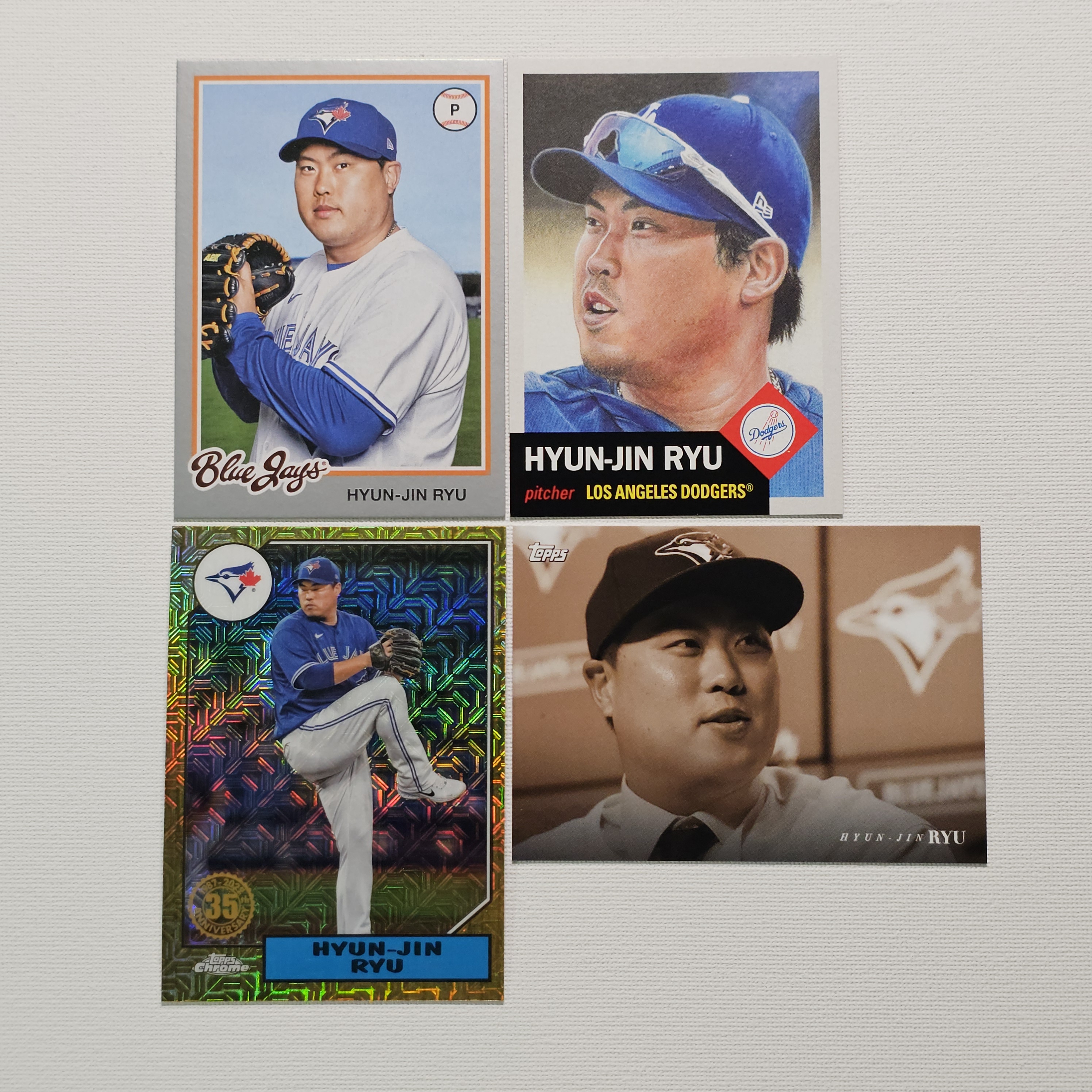 2019 Topps Living Set Online Hyun-Jin Ryu On Demand Archives 류현진 야구카드 4장 일괄 / MLB-53