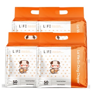 라비앙독 암컷 강아지 기저귀 애견 매너벨트 생리대 배변 훈련 패드 XS(초소형), 50매입, 4개
