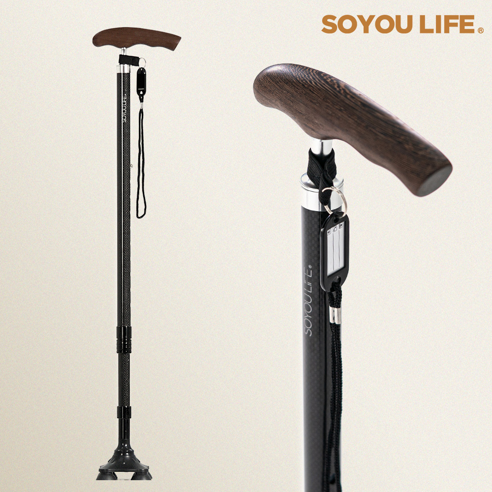 소유라이프 카본 노인 지팡이 사발 환자용 할머니 어르신 스마트 지팡이 네발 4발 고급