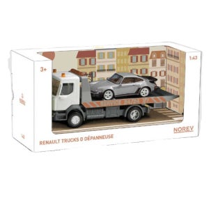 Norev 1:43 르노 트럭에 실린 포르쉐 911 자동차모형 다이캐스트 피규어