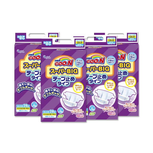 [예약구매] 군 기저귀 슈퍼빅 밴드 28P x 4팩 밤기저귀 야뇨증기저귀 어린이기저귀