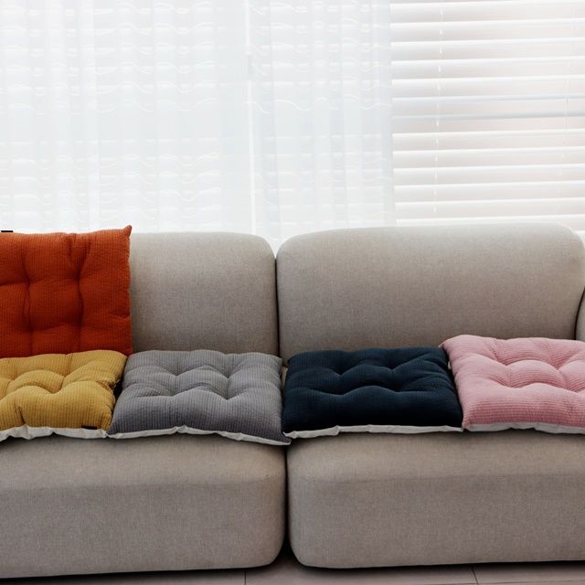 푹신한 인테리어 순면 누빔 의자 사각 방석 식탁 패드 학생 쿠션 엉덩이 학교