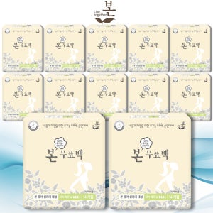 유기농 본 생리대 SAPFREE 무표백 순면 세트 대형, 14개입, 12팩