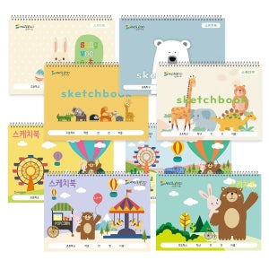상우 NEW 캐릭터02 스케치북 8절 20매 5권