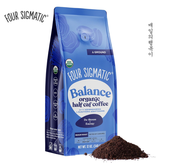 <b>Four Sigmatic</b> 밸런스 하프 카페인 그라운드 유기농 커피 340g 버섯커피