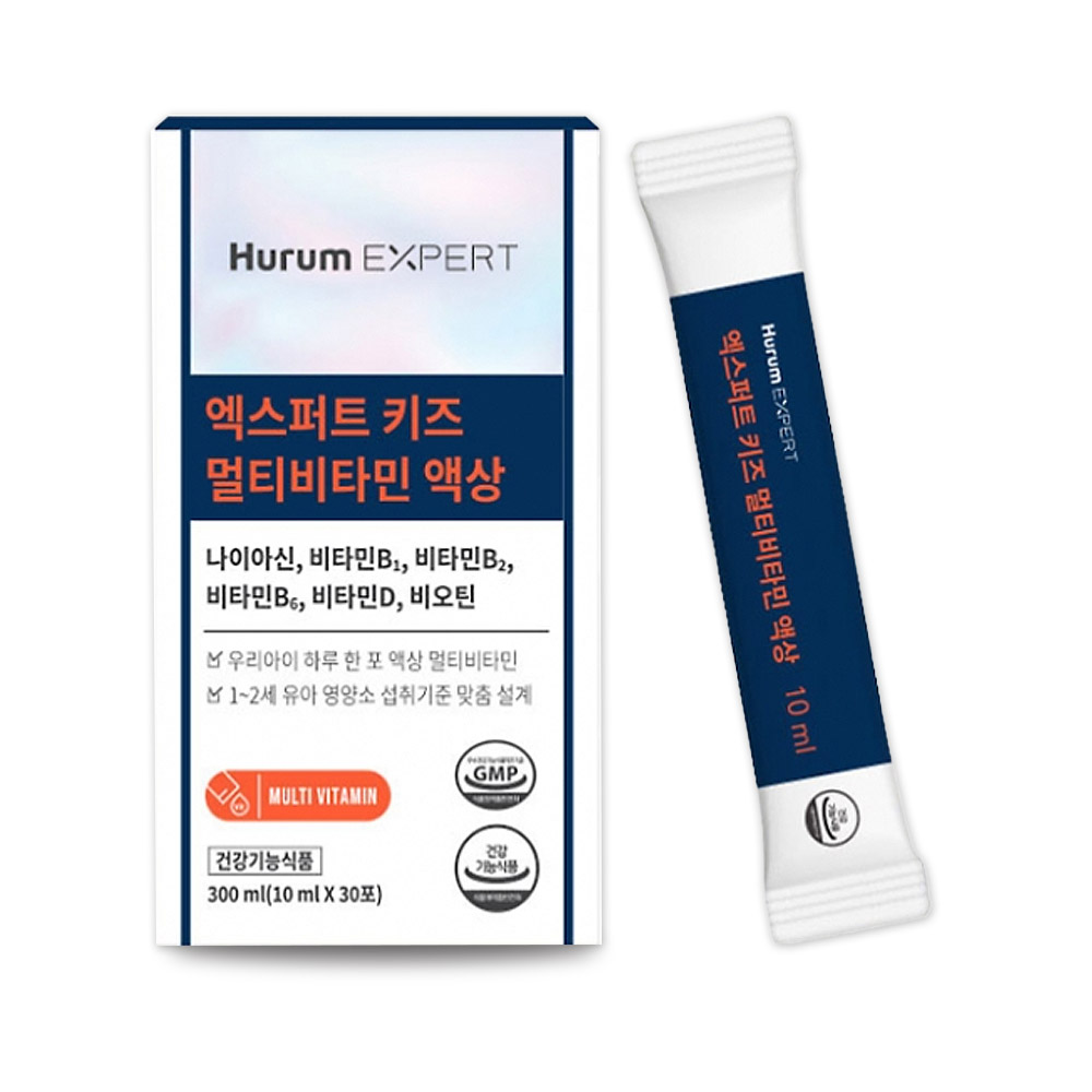 하루 한포<b>휴럼</b> 엑스퍼트 키즈멀티비타민액상 10ml 30포 어린이 <b>성장기</b> 청소년