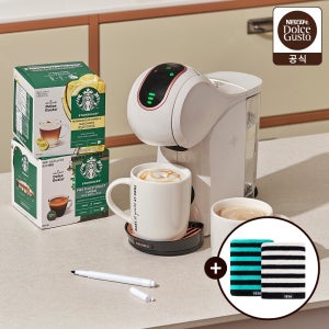 돌체구스토 지니오S 크림 스타벅스 앳홈 팩 캡슐 커피머신 + 테토 스트라이프 수건 2종 증정