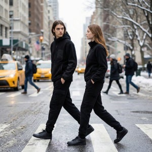 케이스위스 남녀공용 덤블 후리스 아노락+조거팬츠 세트