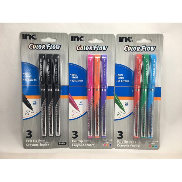 유성 마커 사인펜 얇은 펜 I-N-C 컬러 플로우 9팩 펠트 팁