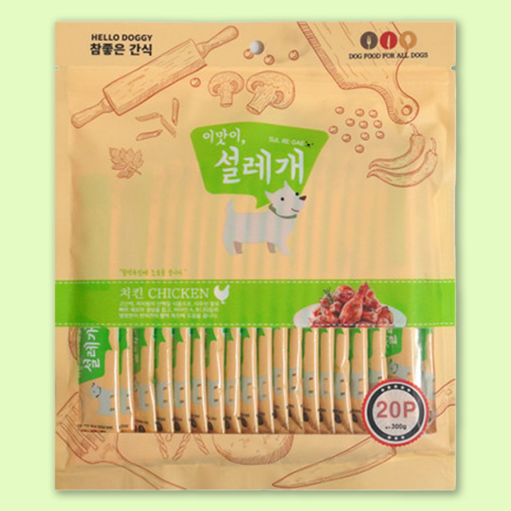 이맛이 설레개 치킨 강아지츄르 20p 강아지스틱간식
