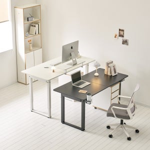 제니 프리미엄 모션데스크 듀얼모터 스탠딩 높이조절 일자책상 1400 1600