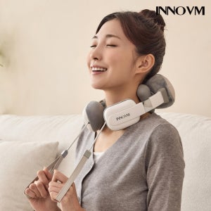 이노브엠 목 어깨 마사지기 무선 승모근 온열 안마기 릴렉스핏