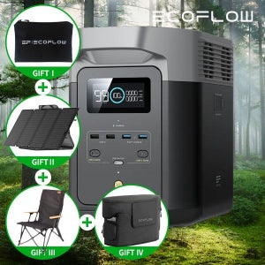 에코플로우 델타2 파워뱅크 태양광160W+릴렉스체어+수납가방 패키지 세트 캠핑 배터리 인산철