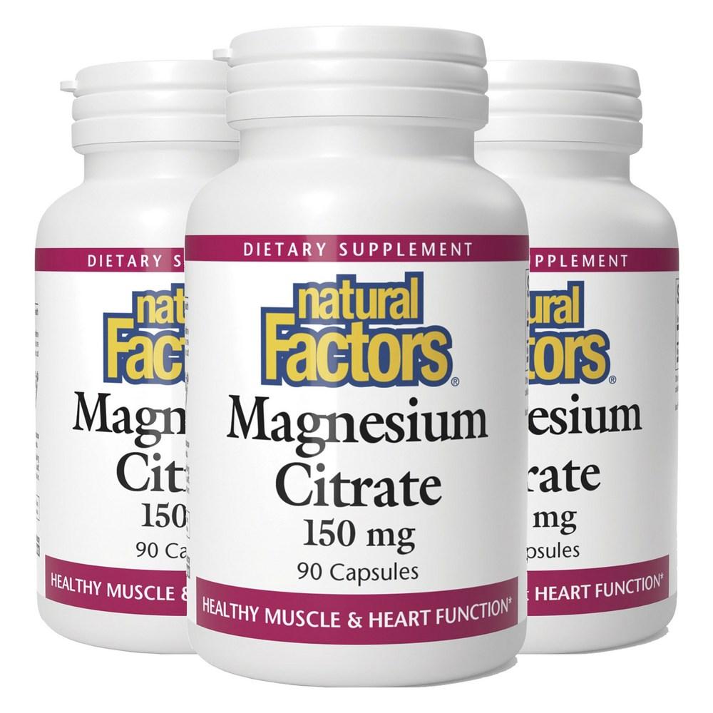 네추럴팩터스 <b>마그네슘 시트레이트 150mg</b> 3개