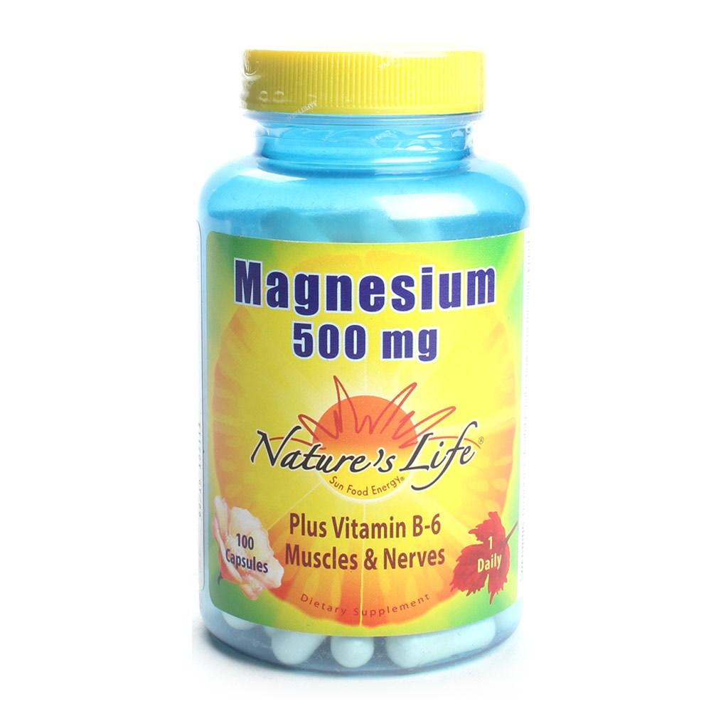 <b>네이쳐스라이프 마그네슘</b> 500mg 비타민 B6 플러스 100정