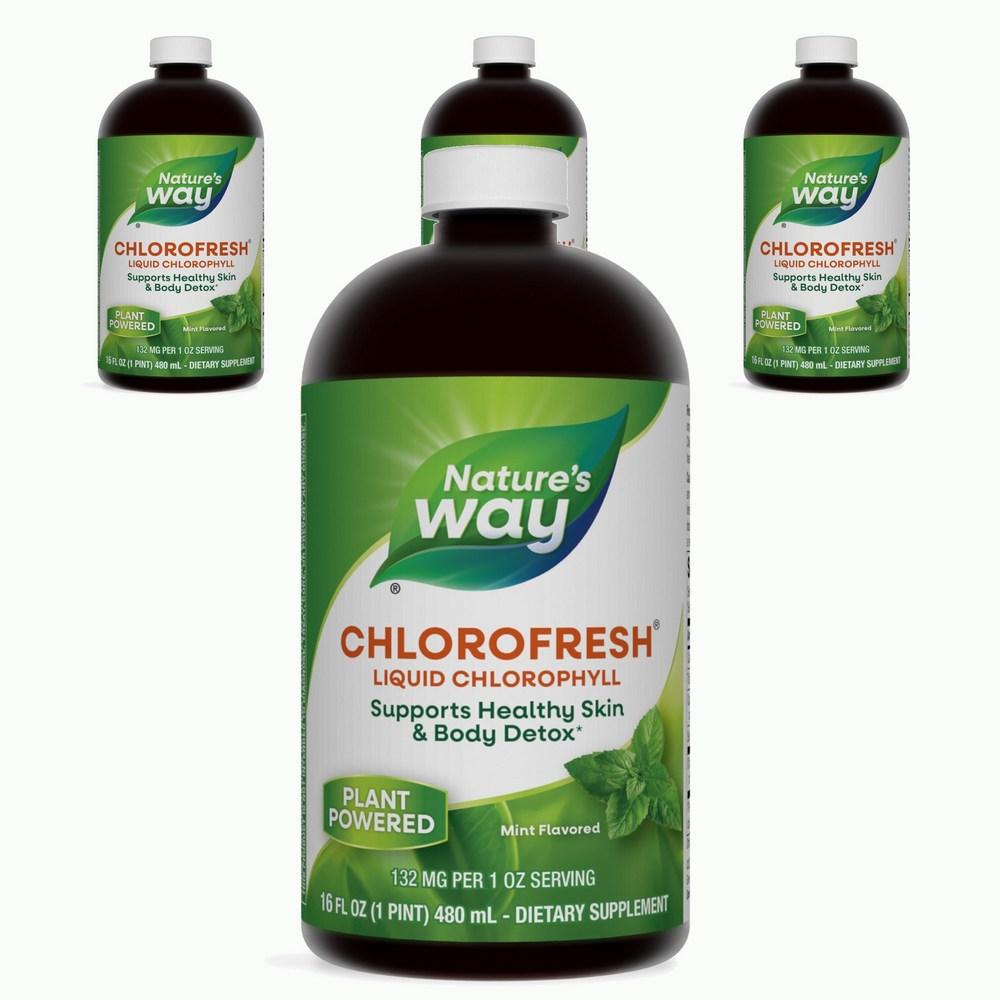 네이쳐스웨이 <b>클로로프레쉬</b> <b>클로로</b>필 내츄럴 <b>리퀴드 민트</b> 4개 4732ml