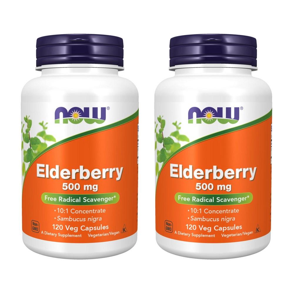 나우푸드 <b>엘더베리 500mg</b> 120정 2개