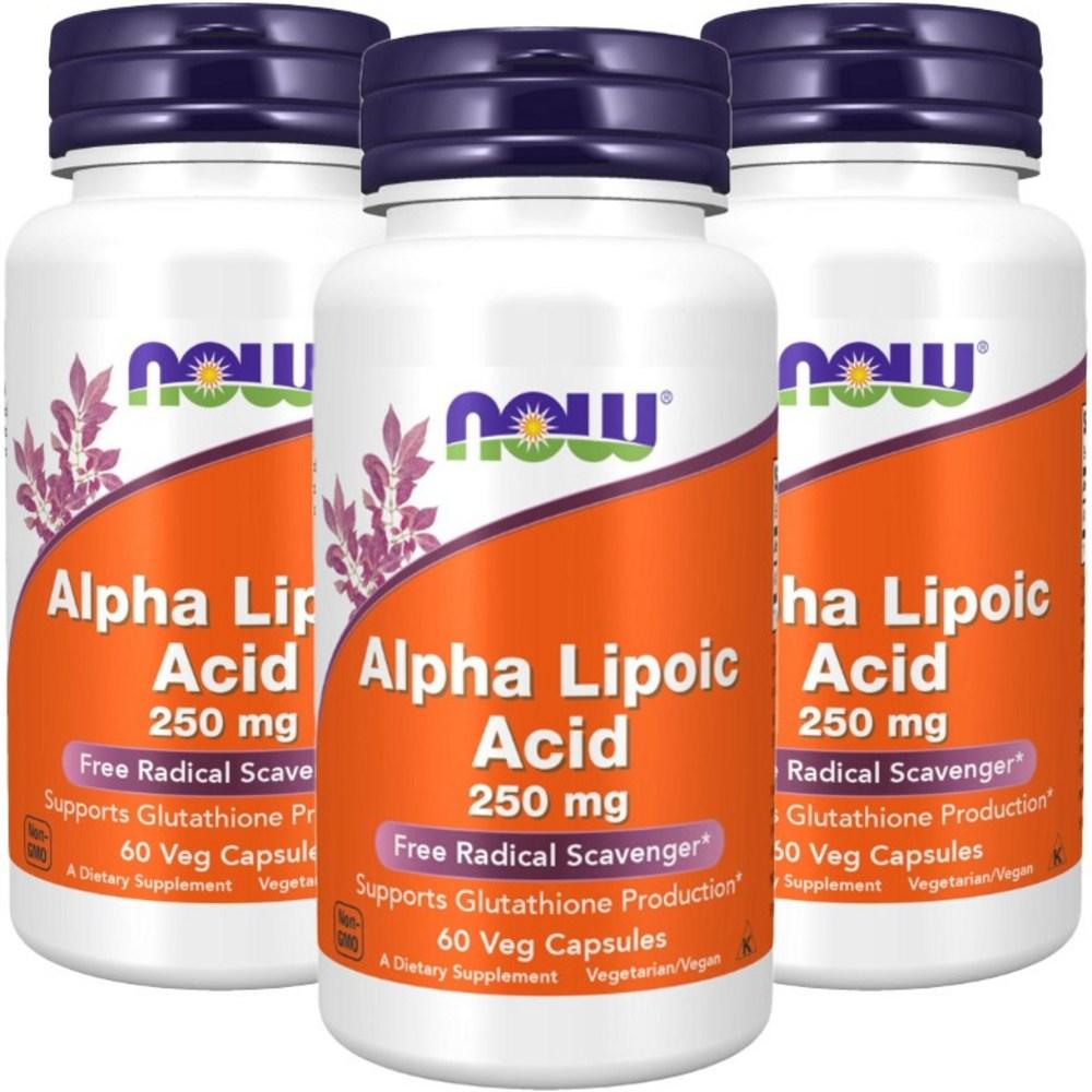 나우푸드 <b>알파리포산 250mg</b> 60정 3개