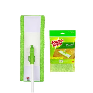 3M 스카치브라이트 퀵스위퍼 극세사 막대걸레+리필2매 세트 청소 밀대 바닥청소