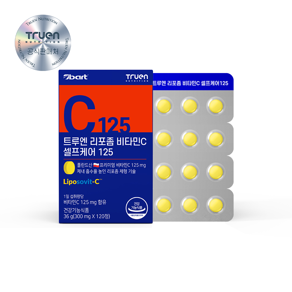 <b>트루엔</b> 셀프케어 리포좀 <b>비타민C</b> 리포조말 <b>비타민</b>씨 125mg 120캡슐 1개