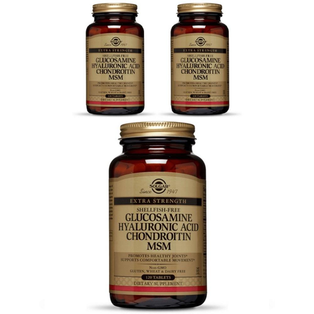 솔가 <b>글루코사민 히알루론산 콘드로이틴 MSM</b> 120정 3개