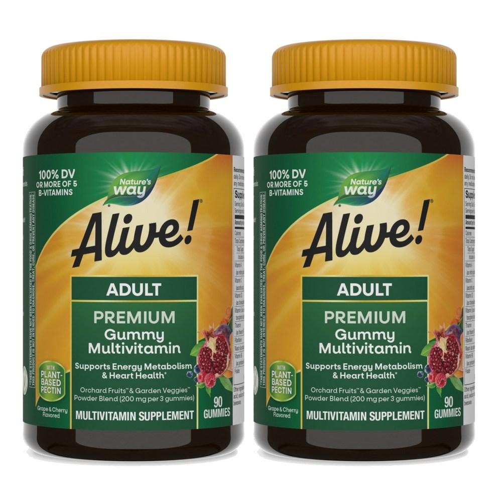 네이쳐스웨이 <b>얼라이브</b>! <b>어덜트 구미 멀티비타민</b> 2개 90정