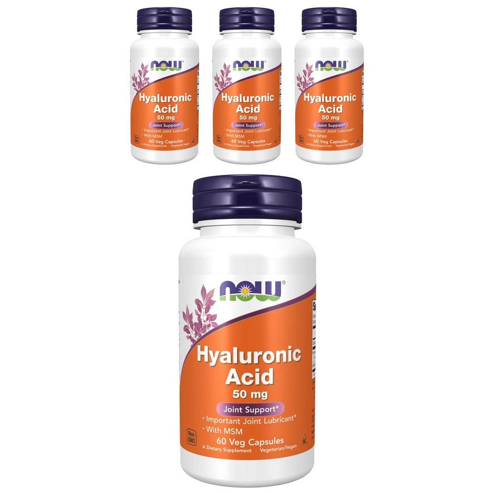 <b>나우푸드 히알루론산</b> 50mg 60정 4개