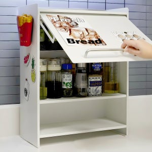 마치홈 플랩도어 철제 슬라이딩 수납함 식탁정리함 주방수납정리함