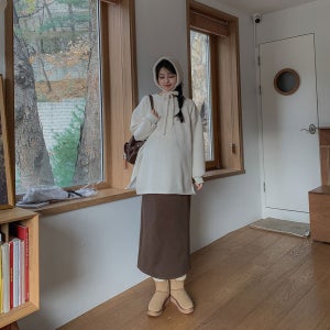 (H.made) 포근기모 버튼 수유티 (출산전후) 임산부 데일리 임산부상의 수유복