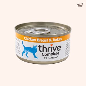 쓰라이브 컴플리트 고양이 주식캔 치킨+칠면조, 75g, 1개