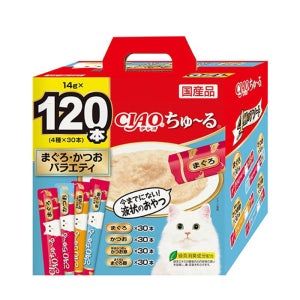 이나바 챠오츄르 고양이간식 참치+가다랑어 버라이어티, 14g, 120개