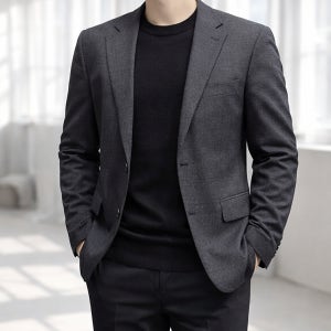 바쏘옴므 자켓 봄 여름 가을 남성 하운드 브라운 슬림핏 스판 블레이져 콤비자켓 X1JS