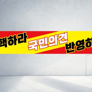 120x40 탄핵 집회 현수막 무조건 찬성 탄핵하라 국민 의견 반영하라 시위 주장 직사각형 현수막