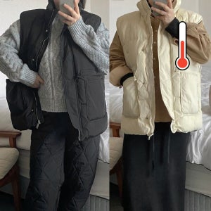 구스패딩조끼 하이넥베스트 오버핏패딩조끼