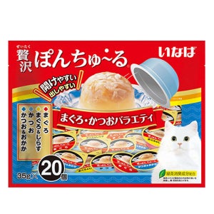 이나바 챠오 퐁츄르 고양이간식 참치+가다랑어 버라이어티, 35g, 20개
