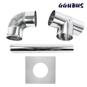 A 꾸버스 연통모음 125mm 일자 엘보 티 창문막이 소켓