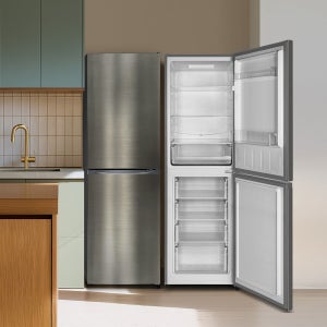 더함 소형 냉장고 2도어 냉장고 R262 오른쪽(우), 냉동실 4칸 메탈실버