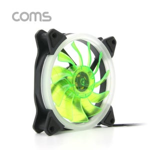 Coms 쿨러 케이스용 CASE, 120mm, Green LED, Cooler, 쿨러팬