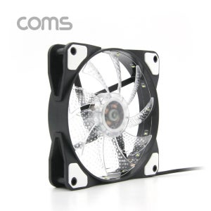Coms 쿨러 케이스용 120mm 4핀 3핀 White LED Cooler Case Fan 쿨러팬 4Pin 3Pin