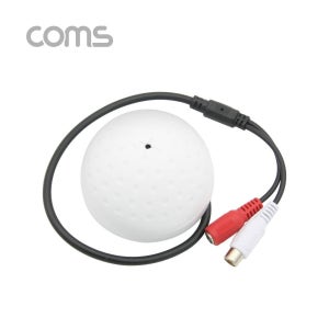 Coms CCTV용 오디오 모니터 마이크, RCA 전용, 원형