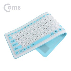 Coms 실리콘 롤 키보드 (USB 인터페이스/103키/방수기능) White, 유선