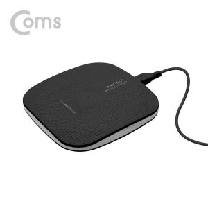 Coms 스마트폰 무선 충전기 / 충전패드 / 5V - 1A / Qi 규격 / Black / 탁상용 충전, LED 램프 USB 전원 AC DC