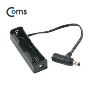 Coms 배터리 홀더(18650) 1구/DC 5.5(MF) 15cm, T형(Plug/Jack)