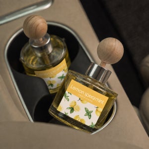 오도르 카 디퓨저 차량용 방향제 컵홀더형 레몬스피아민트, 120ml, 2개